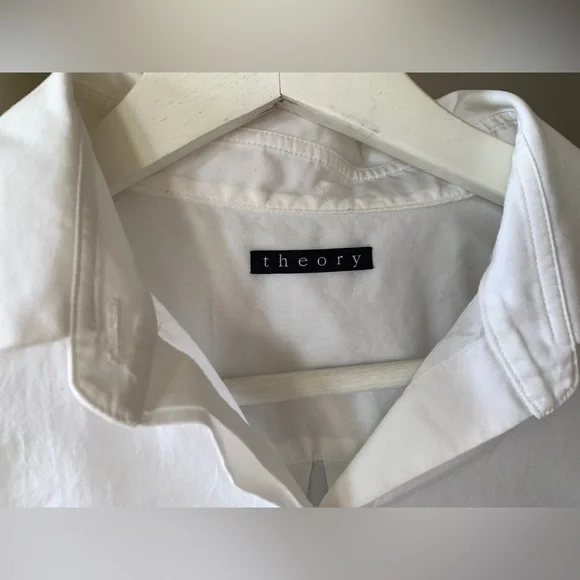 Theory Women’s White Button-Down Shirt with Tie Hem Size S - Picture 4 of 4